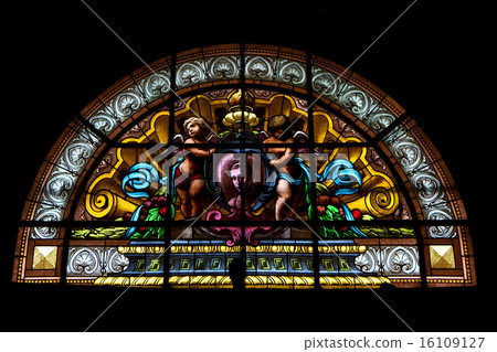 colored window in the church 16109127