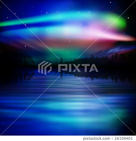 abstract background with forest lake and sunrise abstract background with forest lake and sunrise 16109401