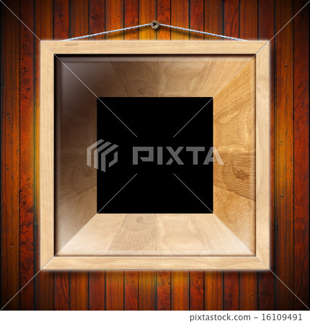 Wooden Frame on a Old Wood Wall - Stock Illustration [16109491] - PIXTA
