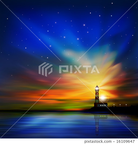 abstract background with silhouette of lighthouse abstract background with silhouette of lighthouse 16109647