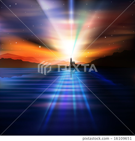 abstract background with lighthouse and mountains abstract background with lighthouse and mountains 16109651