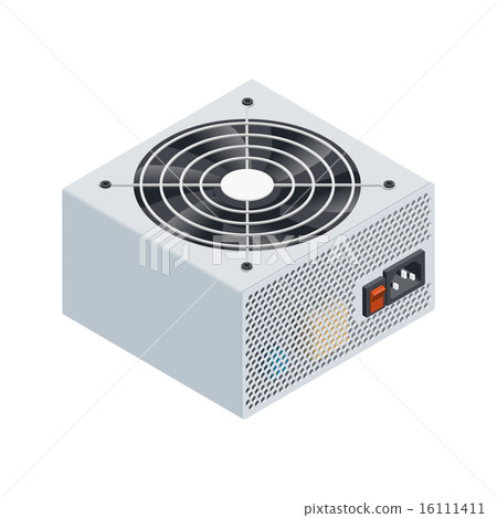 Power supply isometric detailed icon 16111411