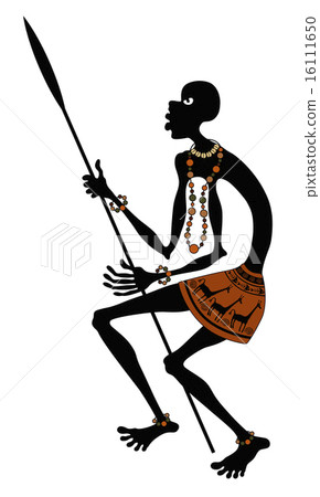 African warrior with spear African warrior with spear 16111650