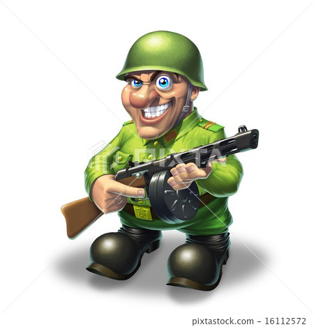 Soldier with machine gun Soldier with machine gun 16112572
