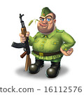 Soldier with machine gun 16112576