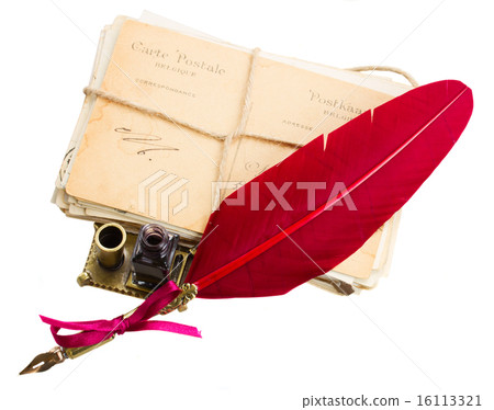 pile of old mail and aged photos pile of old mail and aged photos 16113321