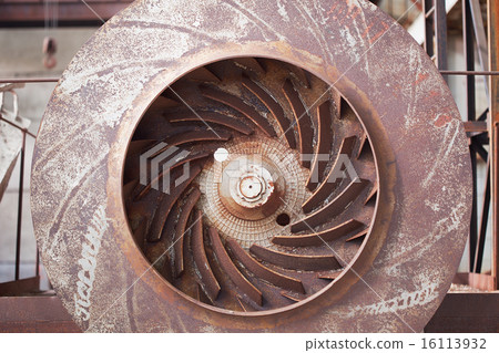 Old rusty big industrial fan 16113932