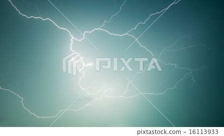 Nature photography - lightning - discharge in sky 16113933