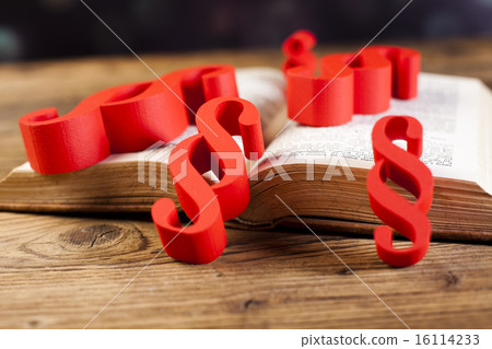 Law book with paragraphs, natural colorful tone 16114233