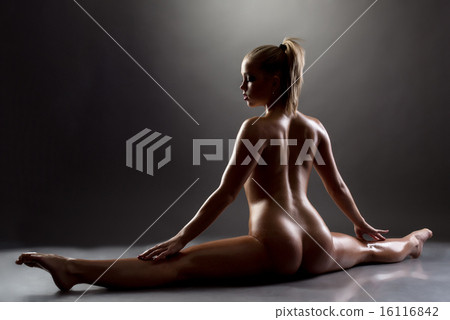 Image of flexible nude woman with sweaty body 16116842