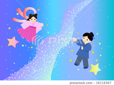 Milky Way and Orihime with Hiki Star Background Milky Way and Orihime with Hiki Star Background 16118367