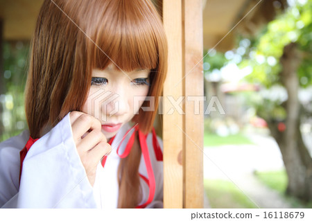 Japanese Women in Traditional Dress Miko Japanese Women in Traditional Dress Miko 16118679