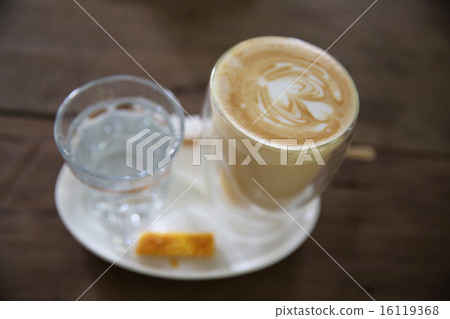 coffee on wood background 16119368