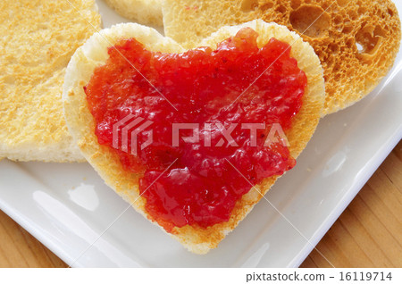 heart-shaped toasts and jam heart-shaped toasts and jam 16119714