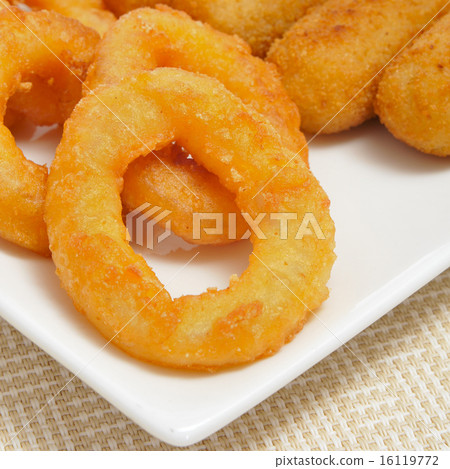 spanish croquettes and calamares a la romana, squid rings spanish croquettes and calamares a la romana, squid rings 16119772