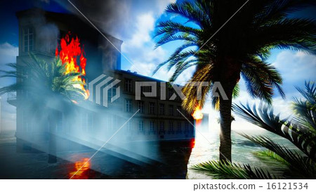 Tsunami devastating the city  16121534