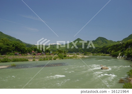 Spring's Agano River and Kirin Mountain 16121964