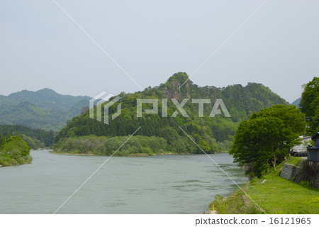Spring's Agano River and Kirin Mountain 16121965