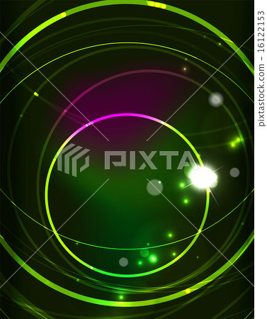 Glowing circle in dark space 16122153