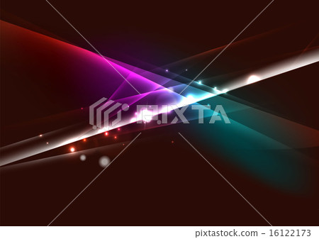 Abstract color glowing lines in dark space with stars and light effects Abstract color glowing lines in dark space with stars and light effects 16122173