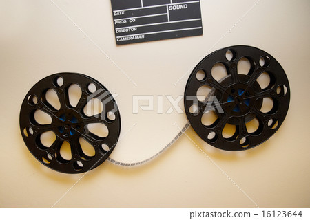 Two retro motion picture film reels Two retro motion picture film reels 16123644