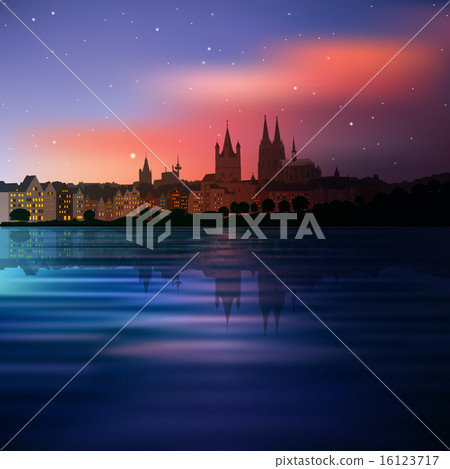 background with silhouette of cologne and sunset background with silhouette of cologne and sunset 16123717