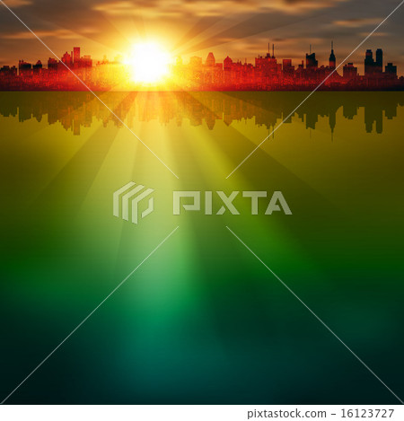 abstract background with silhouette of city abstract background with silhouette of city 16123727