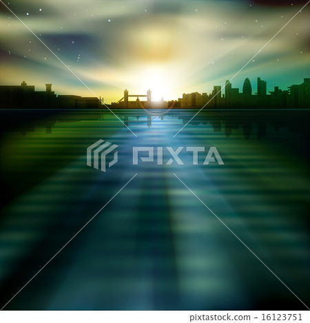 abstract background with silhouette of London abstract background with silhouette of London 16123751