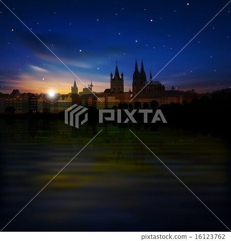 abstract background with silhouette of koln 16123762