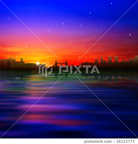 abstract night background with silhouette of city abstract night background with silhouette of city 16123773
