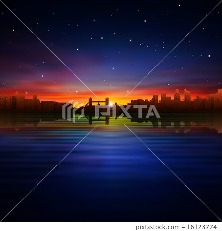 abstract night background with silhouette of city abstract night background with silhouette of city 16123774