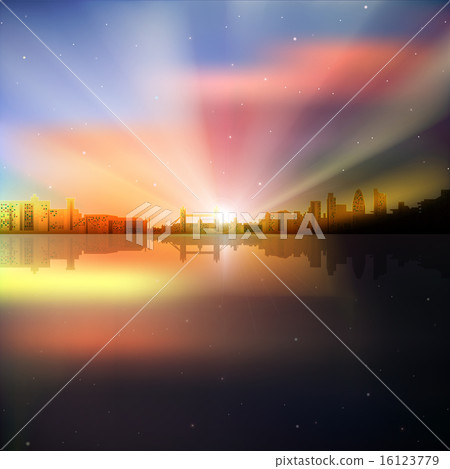 abstract background with silhouette of London abstract background with silhouette of London 16123779