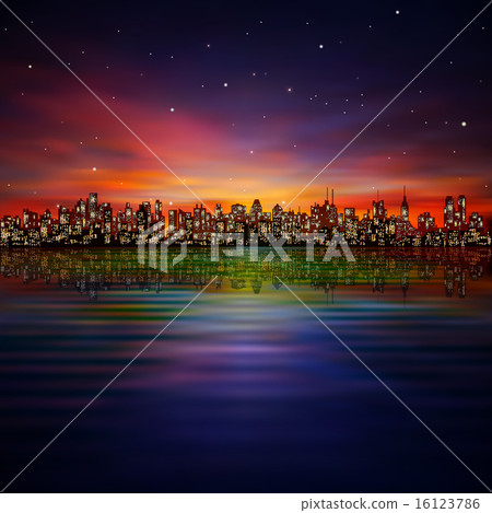 abstract background with silhouette of city abstract background with silhouette of city 16123786