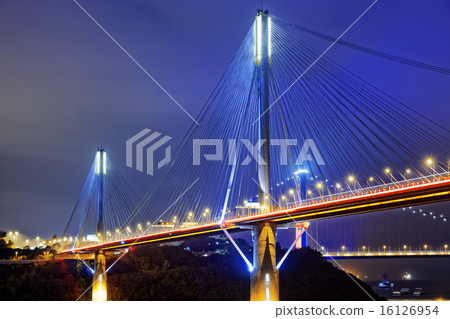 Ting Kau bridge at night 16126954