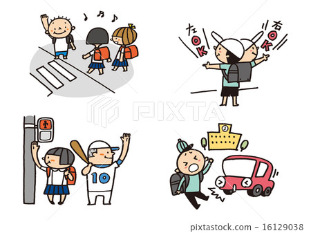 矢量 交通安全 孩子 16129038