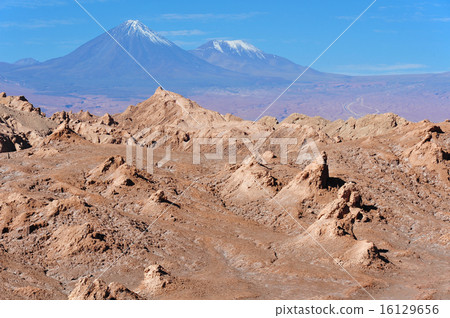 智利阿塔卡馬沙漠落磯山脈和火山 16129656