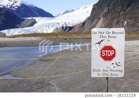 Mendenhall glacier off limits sign Mendenhall glacier off limits sign 16131119