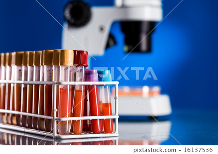 Test tubes with blood samples for testing Test tubes with blood samples for testing 16137536