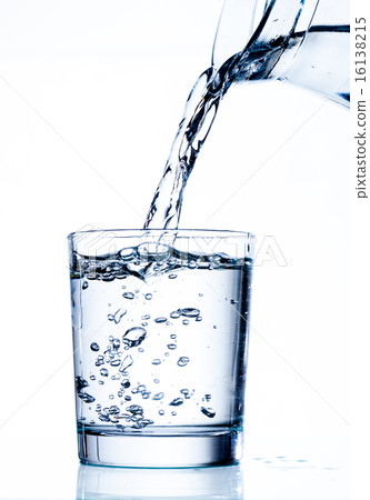 Filling glass with water from jug Filling glass with water from jug 16138215