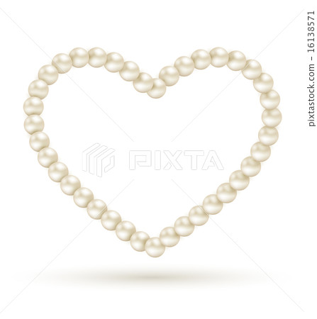 Pearl heart like frame isolated on white Pearl heart like frame isolated on white 16138571