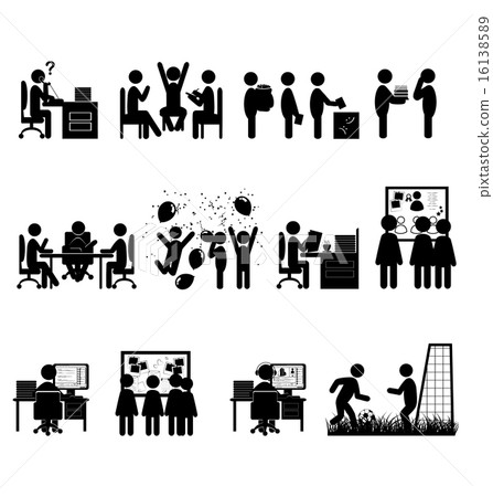 Set of flat office internal communications icons Set of flat office internal communications icons 16138589