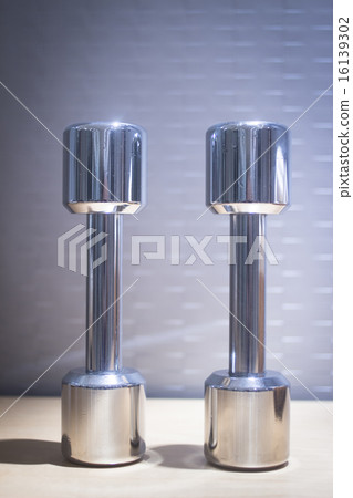 Dumbbell gym metal weights in gym health club 16139302
