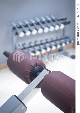 Dumbbell gym metal weights in gym health club 16139305