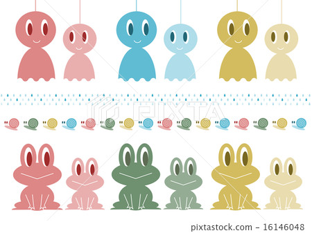 Rainy season illustration material set Rainy season illustration material set 16146048