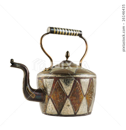 Authentic metal teapot vessel isolated Authentic metal teapot vessel isolated 16146435