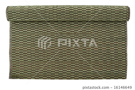 Rolled straw mat isolated 16146649