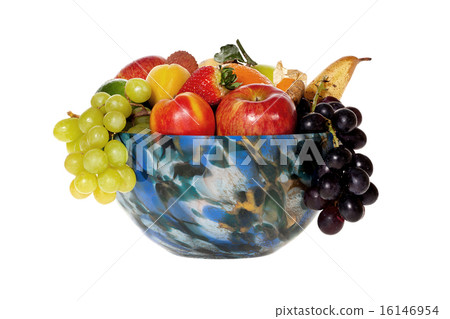 Colorful glass bowl with fruits Colorful glass bowl with fruits 16146954