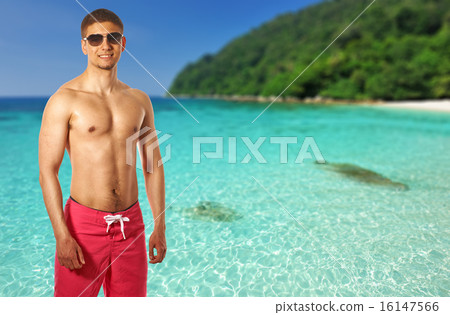 Man on beach Man on beach 16147566