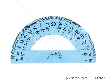 Blue plastic protractor ruler Blue plastic protractor ruler 16147644