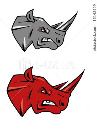 Angry rhino head mascot design 16148399